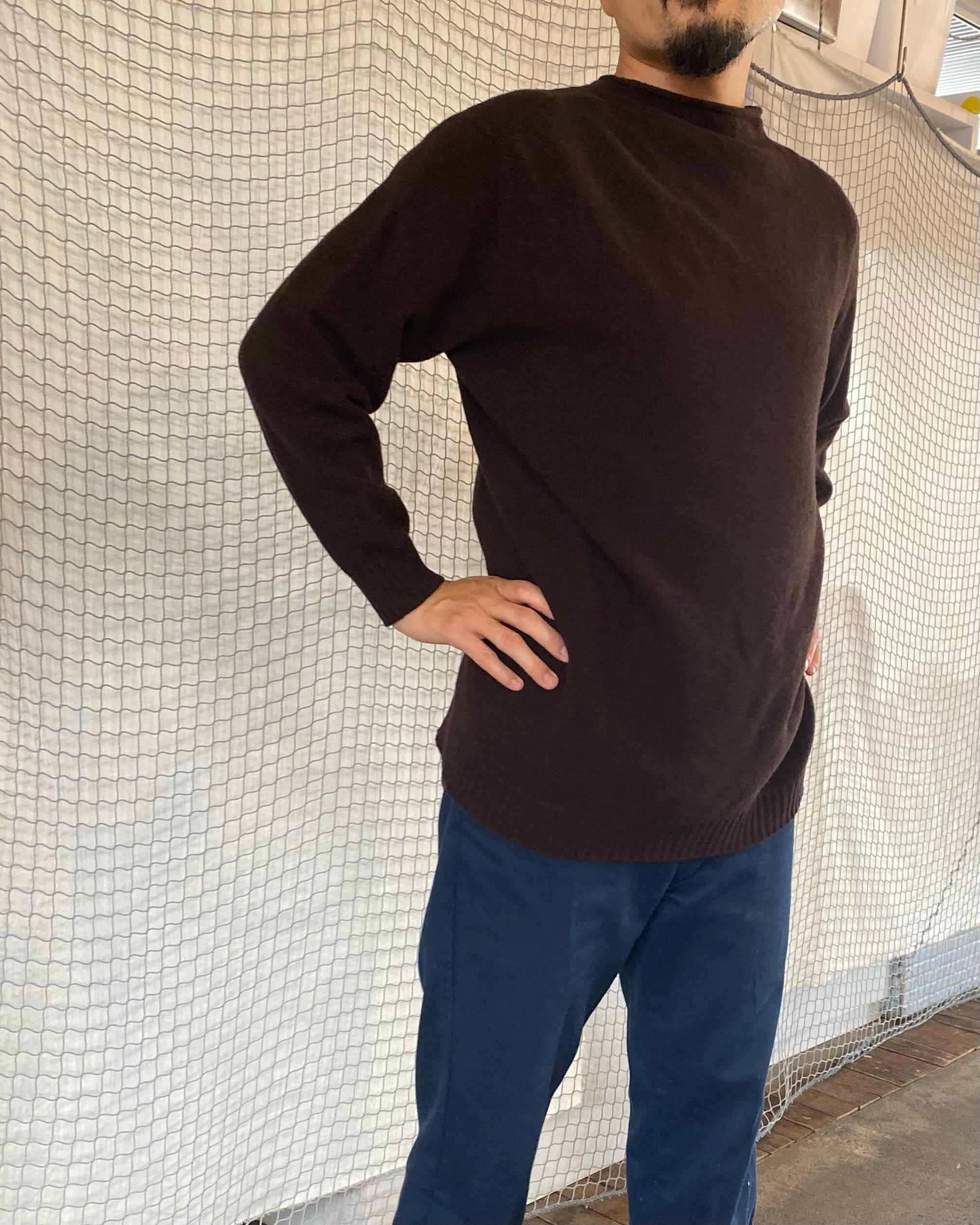 縫い目のないウールニット ブラウン | 9枚目